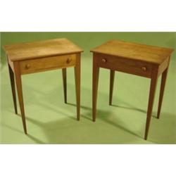 PR. OF WALNUT SINGLE DRAWER STANDS