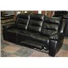 Image 3 : BLACK LEATHERETTE RECLINING 83" SOFA