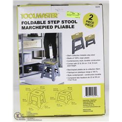 NEW TOOLMASTER 2 PC FOLDING STEP STOOL.
