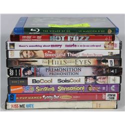 BOX OF ASSORTED DVDS INCL WIZARD OF OZ,
