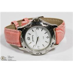 NEW UNIVERSITY QUARTZ WATCH WITH CORAL PINK BAND &