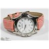Image 1 : NEW UNIVERSITY QUARTZ WATCH WITH CORAL PINK BAND &