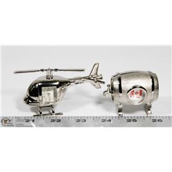 PAIR OF ORNAMENTAL DESKTOP CLOCKS - CANADA KEG &