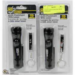 LOT OF 2 LED FLASHLIGHT WITH BONUS LED LASER