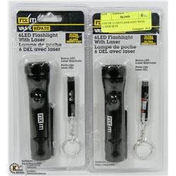 LOT OF 2 LED FLASHLIGHT WITH BONUS LED LASER