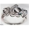 Image 2 : 4) STERLING SILVER DIAMOND HEART SHAPED RING