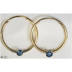 11) 14KT YELLOW GOLD SAPPHIRE EARRINGS