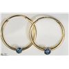 Image 1 : 11) 14KT YELLOW GOLD SAPPHIRE EARRINGS