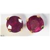 Image 1 : 12) 10KT YELLOW GOLD RUBY EARRINGS