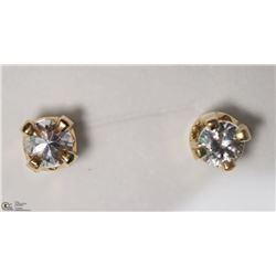 13) 10KT YELLOW GOLD WHITE SAPPHIRE EARRINGS