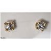 Image 1 : 13) 10KT YELLOW GOLD WHITE SAPPHIRE EARRINGS