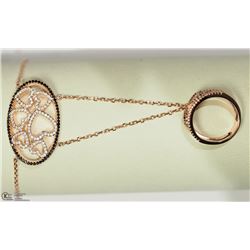 15) STERLING SILVER GP CZ RING & BRACELET SET