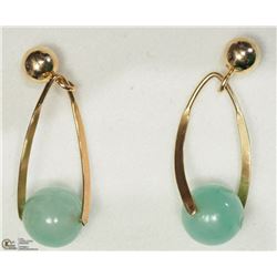 16) 14KT YELLOW GOLD JADEITE EARRINGS