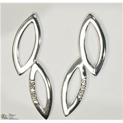 22) STERLING SILVER DIAMOND EARRINGS