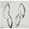 Image 1 : 22) STERLING SILVER DIAMOND EARRINGS