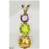 Image 1 : 24) 14KT YELLOW GOLD GEMSTONE PENDANT