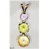 Image 2 : 24) 14KT YELLOW GOLD GEMSTONE PENDANT