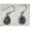 Image 1 : 25) STERLING SILVER MOONSTONE EARRINGS
