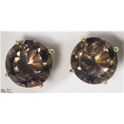 29) 10KT YELLOW GOLD SMOKEY TOPAZ EARRINGS