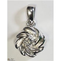 31) STERLING SILVER DIAMOND SWIRL STYLE PENDANT