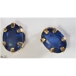 35) 10KT YELLOW GOLD SAPPHIRE EARRINGS