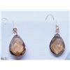Image 1 : 36) 14KT YELLOW GOLD SMOKEY QUARTZ EARRINGS