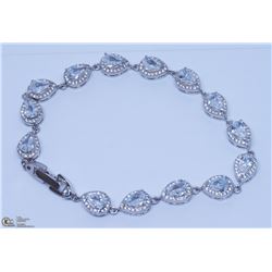 38) STERLING SILVER CUBIC ZIRCONIA BRACELET