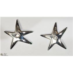 40) STERLING SILVER DIAMOND STAR EARRINGS