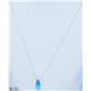 Image 2 : 43) 10KT YELLOW GOLD BLUE TOPAZ NECKLACE