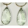 Image 2 : 45) 14KT YELLOW GOLD GREEN AMETHYST EARRINGS
