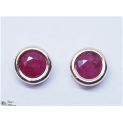 46) 10KT YELLOW GOLD RUBY EARRINGS