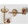 Image 2 : 46) 10KT YELLOW GOLD RUBY EARRINGS