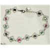Image 2 : 47) STERLING SILVER GEMSTONE BRACELET