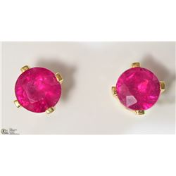 48)14KT YELLOW GOLD RUBY EARRINGS