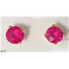 Image 1 : 48)14KT YELLOW GOLD RUBY EARRINGS