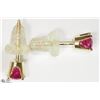 Image 3 : 48)14KT YELLOW GOLD RUBY EARRINGS