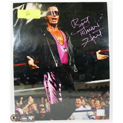 BRETT THE HITMAN HEART SIGNED PHOTO WITH COA