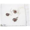 Image 1 : 3PC RED STONE FASHION PENDANT & CHAIN WITH DROP