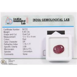 #54-NATURAL RED RUBY GEMSTONE 6.85CT