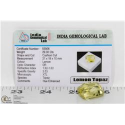 #46-LEMON TOPAZ CUSHION GEMSTONE 29.30CT