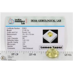 #50-LEMON TOPAZ ROUND GEMSTONE 21.40CT