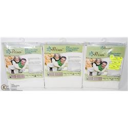 LOT OF 3 PRIVA DOUBLE FITTED VINYL MATTRESS