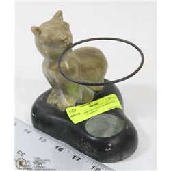 HAND CARVED INUIT SOAP STONE ANIMAL CANDLE