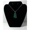 Image 1 : #9 - MALACHITE CARVED FOOT PENDANT ON CHAIN