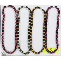 SET OF 4 MAGNETIC STONE NECKLACES