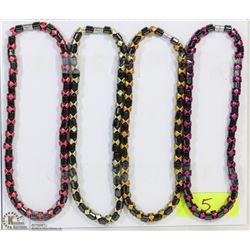 SET OF 4 MAGNETIC STONE NECKLACES