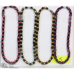 SET OF 4 MAGNETIC STONE NECKLACES