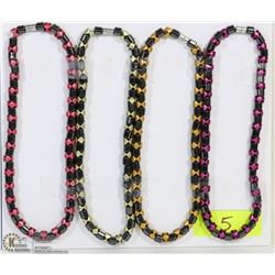 SET OF 4 MAGNETIC STONE NECKLACES