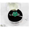 Image 1 : #96-GREEN EMERALD RING