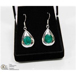 # 64-NATURAL GREEN EMERALD GEMSTONE EARRINGS
